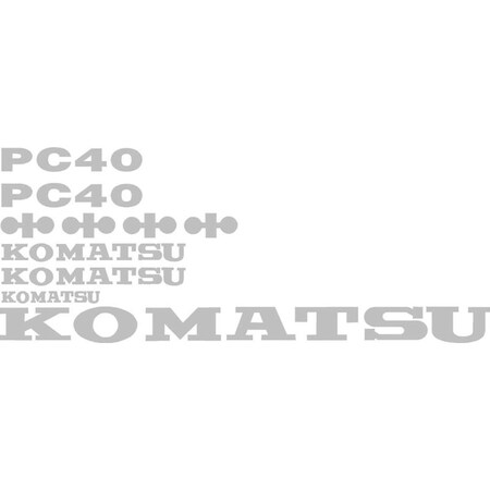 Aftermarket New Komatsu Excavator PC 40 Decal Set KMPC40DECALSET